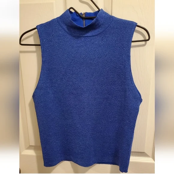 Alice + olivia Rosalina Metallic Turtleneck Tank Top SIZE SMALL - Picture 8 of 10